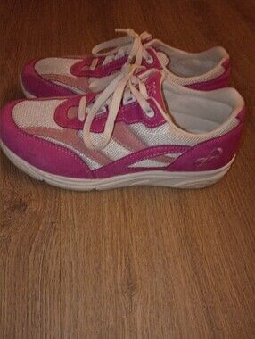 SAS Women's Pink and White Breast Cancer Awareness Athletic Sneakers